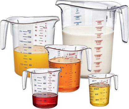 Amazing Abby - Melissa - Plastic Measuring Cups, Food-Grade Measuring Jugs, 1/2/4/8-Cup Capacity, Unbreakable, Stackable, Dishwasher-Safe, Great for Oil, Vinegar, Flour, and More