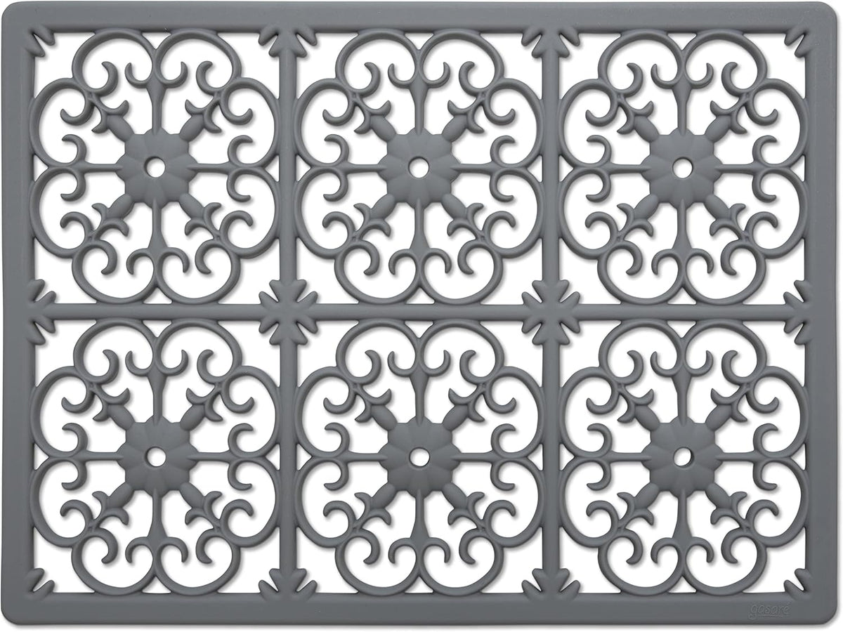 GASARÉ, Extra Large, Thick, Silicone Trivet for Hot Dishes, Pots, and Pans, Heat Resistant Mat for Countertop, Hot Pad for Kitchen, Easy to Clean, 16 x 12 x 3/8 Inches, White