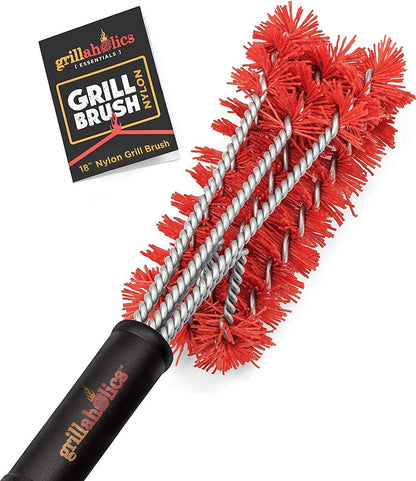 Grillaholics Grill Brush for Outdoor Grill - Safe Bristle Free BBQ Brush with Built-in Scraper – The Perfect Grilling Accessory for Cleaner Grilling