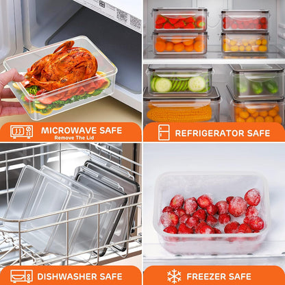 JSCARES 62 PCS Large Food Storage Containers with Lids Airtight (31 Lids & 31 Containers)- Reusable Plastic Leakproof Meal-Prep Container for Kitchen Storage Organization Microwave/Dishwasher Safe