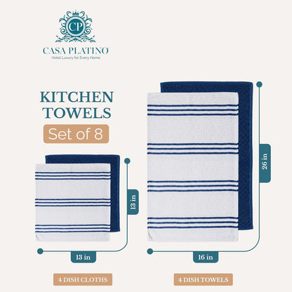 Casa Platino Potholders for Kitchens, 8-Piece – 500°F Heat Resistant Oven Mitts and Pot Holders, Mini Oven Mitt with Silicone Grip, 2 Kitchen Towels & 2 Dish Cloths – Durable & Non-Slip – Canyon Rose