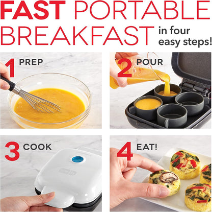 Dash Deluxe Egg Bite Maker - Electric Egg Bite Maker for Healthy Protein Snacks - Quick Cleanup, Space-Saving Design & Non-Slip Feet - 4 Servings, Aqua