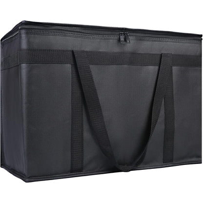Bodaon Insulated Food Delivery Bag, XXXL Pizza Delivery Bags for Hot and Cold Food, Commercial, Large Capacity Reusable Warming Bag, Catering Cooler Bag for Rideshare, Warmers for Parties (Black, 1Pk)