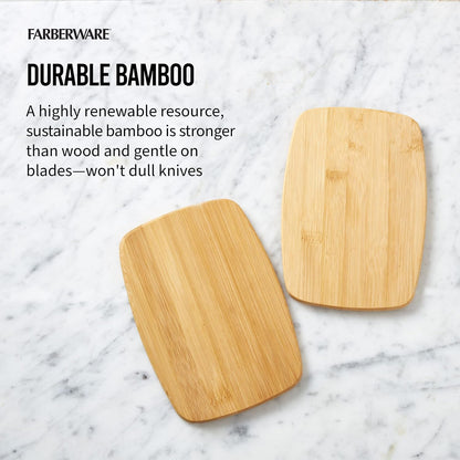 Farberware Bamboo Cutting Board Set, 4-Piece, Reversible
