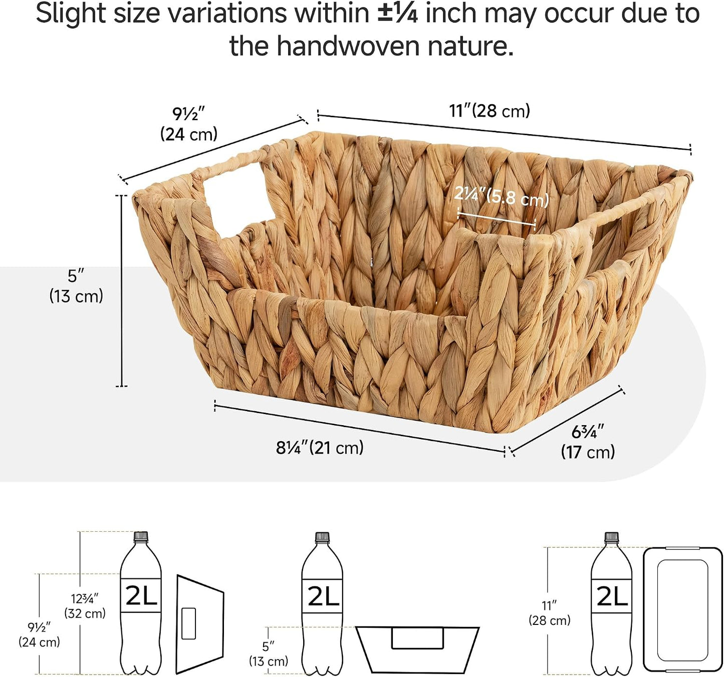 StorageWorks Round Paper Rope Woven Basket for Pantry Organizers and Storage, Stackable Pantry Storage Baskets for Shelves, Brown, 2-Pack