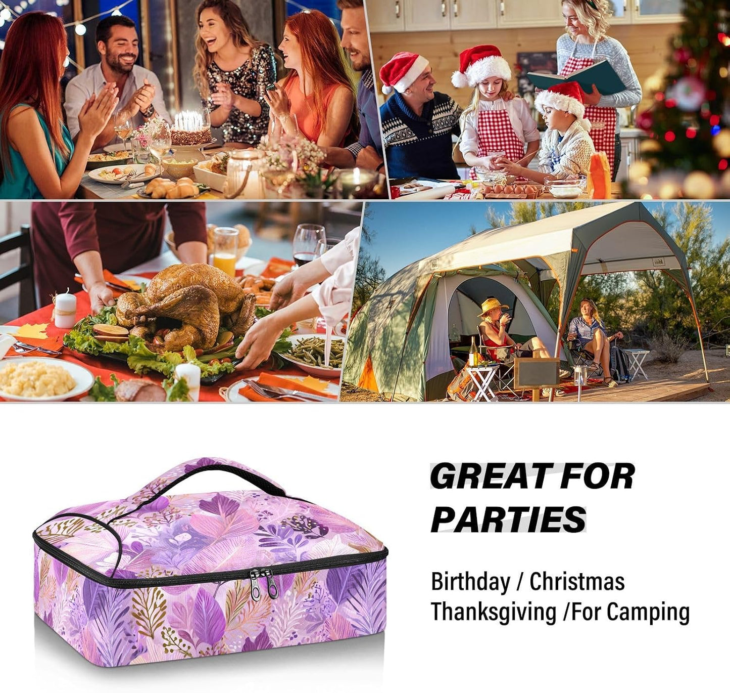 Casserole Carriers for Hot or Cold Food Reusable Casserole Dish Carrier Insulated Thermal Large Capacity Durable Perfect for Party Camping Family Gatherings Yellow Fish - Colors B