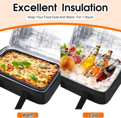 Insulated Casserole Carrier, Portable Casserole Carrier for Hot or Cold Food Lunch Tote Warmer or Cooler Bag, Lasagna Lunch Bag for Potluck Parties- Fits 9" x 13" Baking Dish-Charcoal Grey