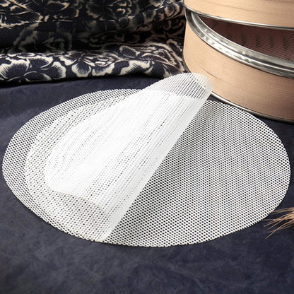 GUCUJI 10 Inch Silicone Bamboo Steamer Liners - Non-Stick, Reusable Steamer Mesh Mats for Steamed Buns, Dumplings, veggies, Dim Sum, Momo, Rice, and fish - Food Grade BPA Free (4Pcs)