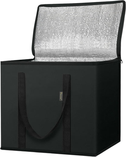 BALEINE 2Pk Insulated Reusable Grocery Bags, Collapsible Cooler Bag for Groceries, Heavy Duty Large Insulated Bag (16''x9''x13'', Antique Foliage)