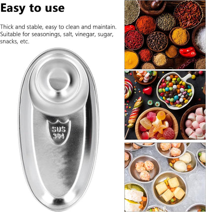 Tissting 304 Stainless Steel Chip Dip Platter Silver Oval Divided Spice Dish Snack Plate for Dip, Appetizers, Snacks, Veggies, Chips, Two Compartment Serving Tray,for Home Outdoor Camping(S-7.9in)