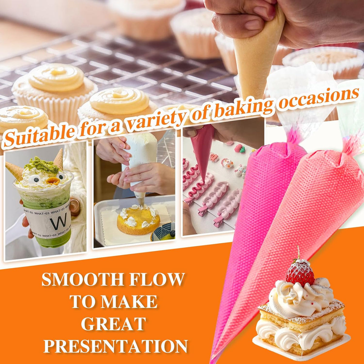 16 Inch Disposable Piping Bags, 500 PCS Icing Bags