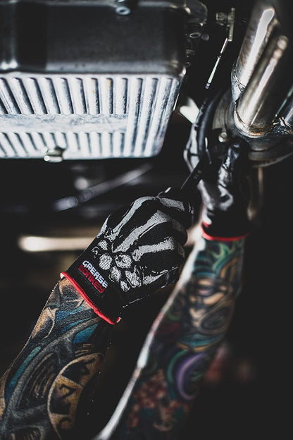 Grease Monkey Bone Series Foam Nitrile Mechanic Gloves with Grip