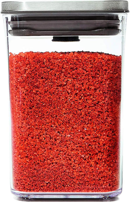 OXO Steel POP Container Big Medium Square - 4.4 Qt for Flour, Sugar and More,Grey