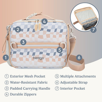 Bentgo Kids Lunch Bag - Durable, Double-Insulated Lunch Bag for Kids 3+; Holds Lunch Box, Water Bottle, & Snacks; Easy-Clean Water-Resistant Fabric & Multiple Zippered Pockets (Mermaid)