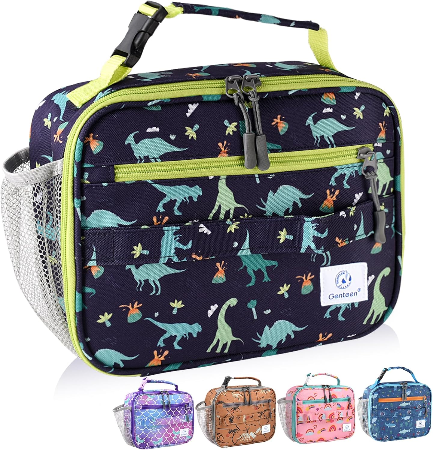 Genteen Lunch Box Kids, Insulated Lunch Bag Kids Boys Girls Back to School, Soft Lunch Box for Men Reusable Lunchbox for Office,Outdoor,School (Black)