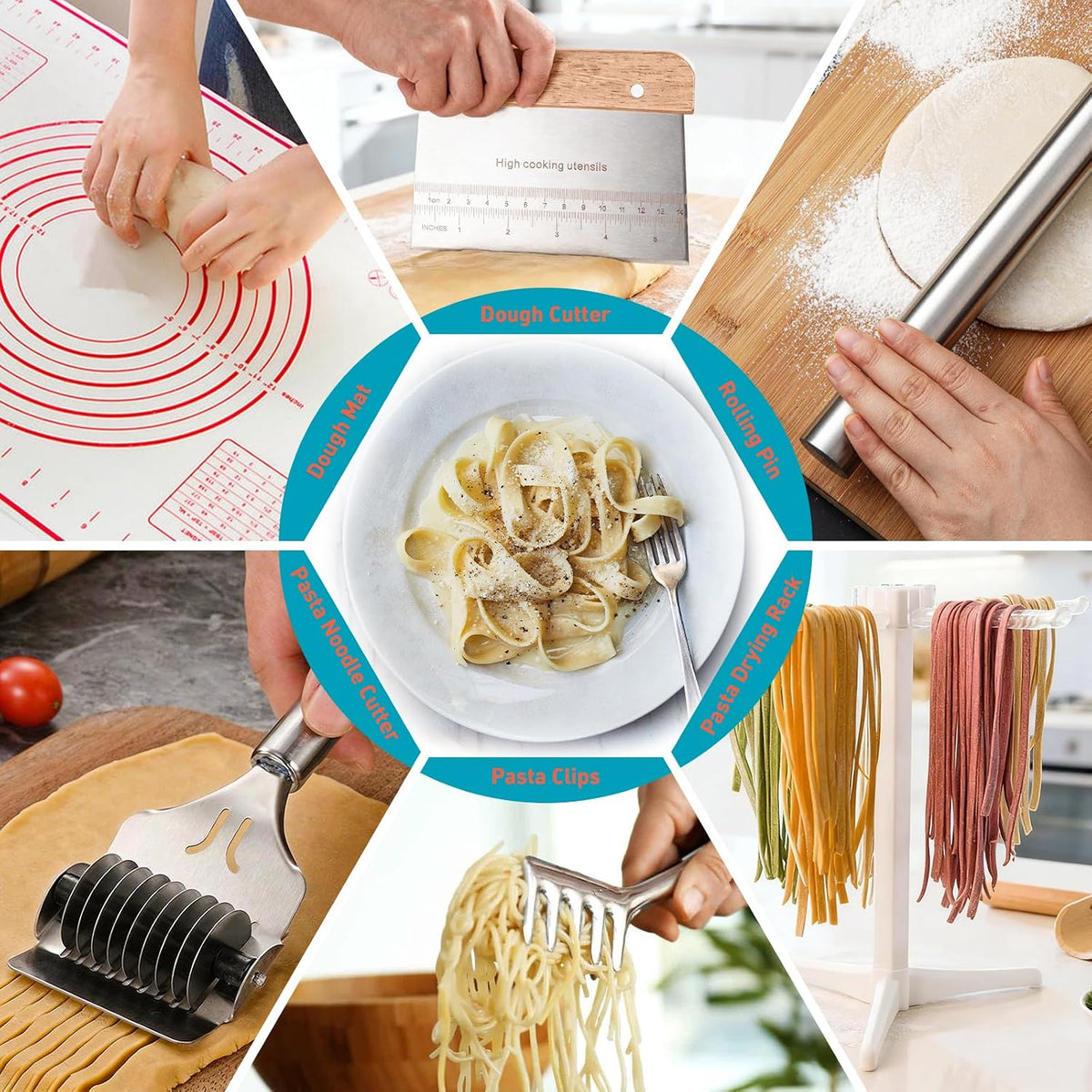OHMU Pasta Making Kit, Pasta Tools for Homemade Noodles