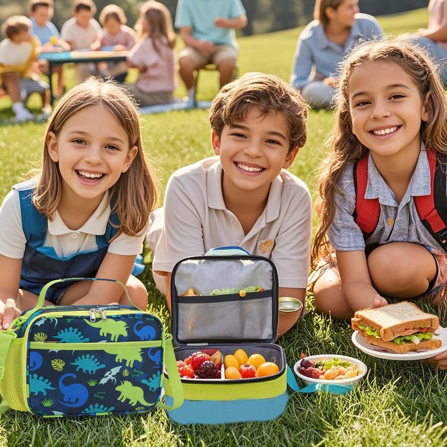 RHCPFOVR Kids Initial Lunch Bag - Insulated Lunch Box for Boys Girls,Washable Lunch Bag and Reusable Toddler Leak-proof Lunchbox for School and Daycare - Colors B