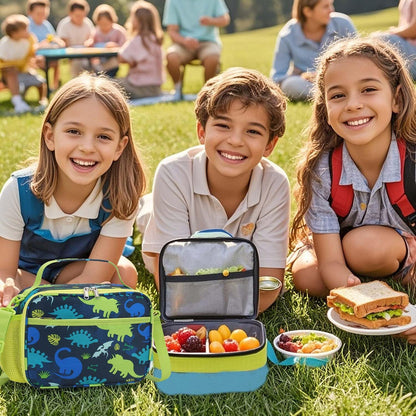 RHCPFOVR Kids Initial Lunch Bag - Insulated Lunch Box for Boys Girls,Washable Lunch Bag and Reusable Toddler Leak-proof Lunchbox for School and Daycare - Colors B