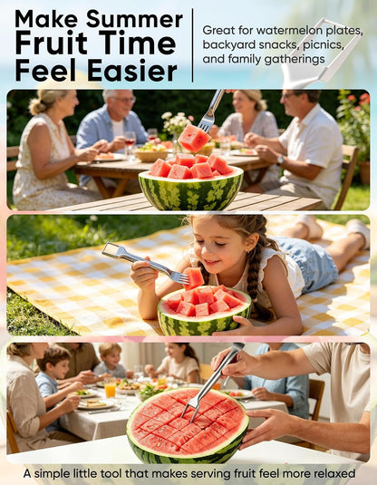 Watermelon Slicer Fork, Fruit Cutter for Bite-Sized Pieces