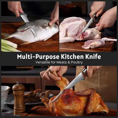 PAUDIN Cheese Knife, 5” Serrated Knife for Block Cheese,Sharp Tomato Knives