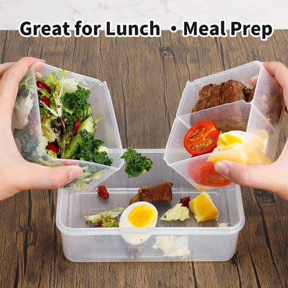 KIGI Airtight Reusable Meal Prep Containers, Leak-Proof & Stackable, 4-Sided Locking Lids, Ideal for Food Storage, Lunch & Leftovers, Microwave, Freezer & Dishwasher Safe, 39 oz, 4.8 Cup, 12 Piece Set