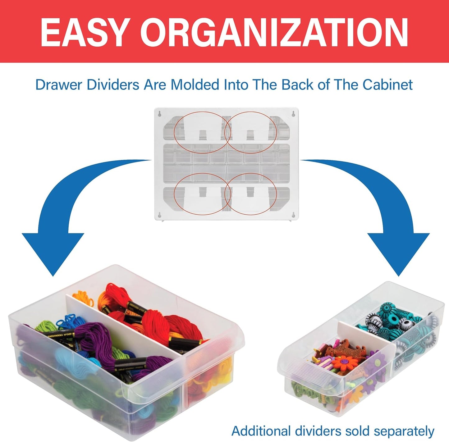 Akro-Mils 44-Drawer Plastic Drawer Storage Cabinet for Garage Organization, Bead Organizer, Building Bricks Storage, Teacher Toolbox, Makeup Organizer, 20" W x 6" D x 16" H, 10144 Black