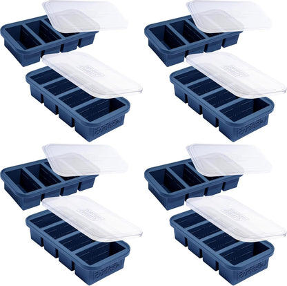 Souper Cubes 1 Cup Silicone Freezer Molds - Soup Cubes Perfect for Freezing Broth, Rice, Leftovers and More - Silicone Freezer Trays with Lids for Meal Prep - Aqua - 1-Pack