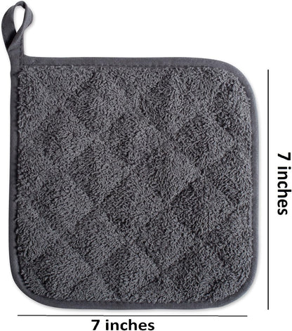 DII Basic Terry Collection Quilted 100% Cotton, Pan Handle, Nautical Blue