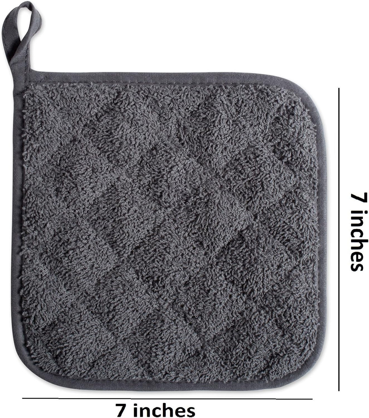 DII Basic Terry Collection Quilted 100% Cotton, Potholder, Nautical Blue
