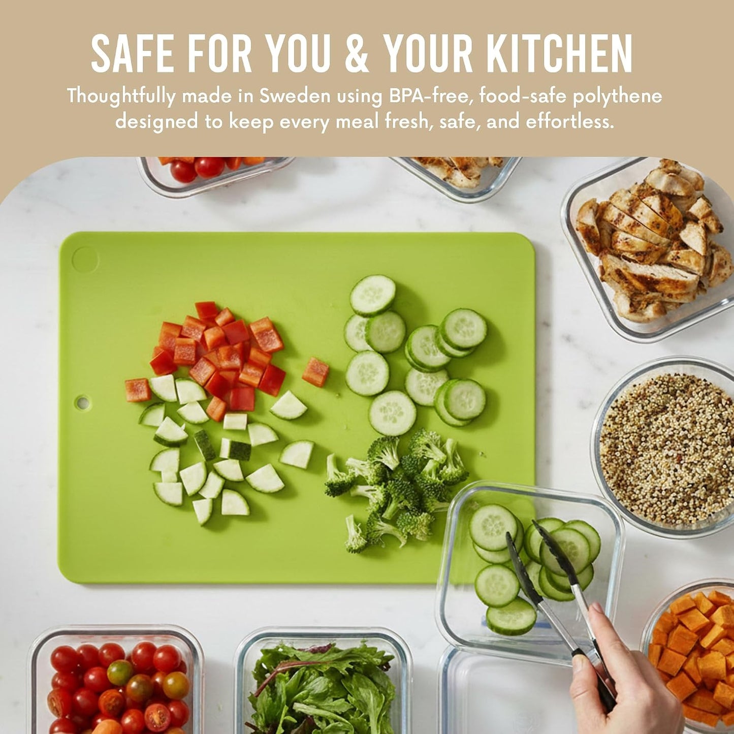Linden Sweden Flexible Cutting Board 2-Pack - Lays Flat for Secure Work Surface - Extra-Thick for Durability - BPA-Free and Food-Safe (Red)