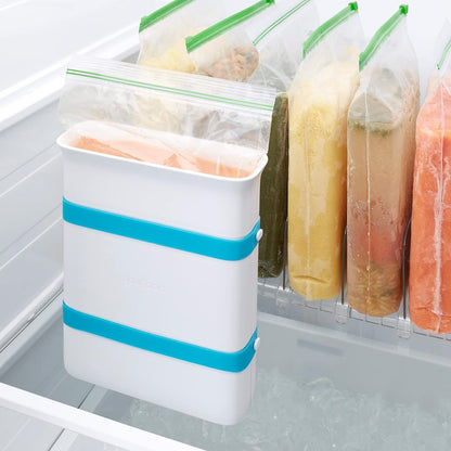 YouCopia FreezeUp Freezer Food Block Maker, 2 Cup, 2-Pack, Meal Prep Bag Container to Freeze Leftovers and Soup