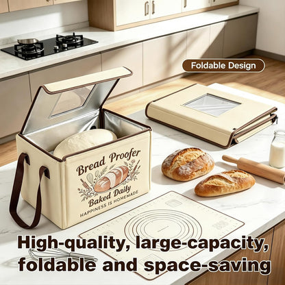 Folding Bread Proofing Box, 3-Sided Heating Dough Proofer for Home Baking