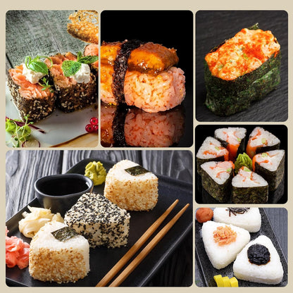 Onigiri Mold Set, 3 Pack Rice Ball Musubi Maker Press Large Triangle Rice Mold, Japanese Sushi Making Kit for Lunch Bento
