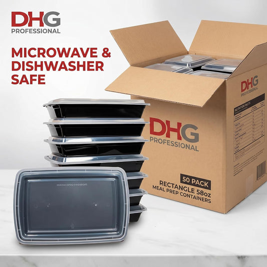 50 sets Rectangle 58oz Meal Prep Containers with lids Microwavable Food Container Plastic BPA Free Rectangle