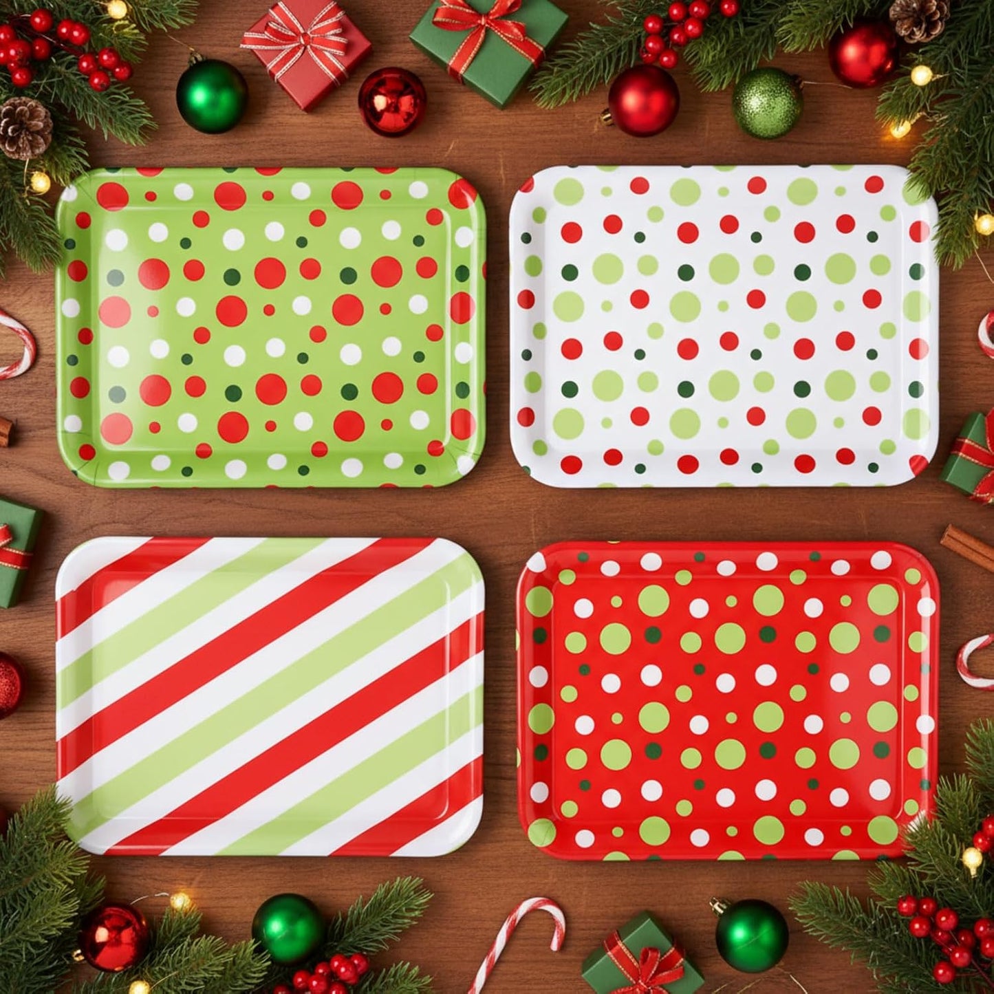 4 Pcs Valentine's Day Serving Tray 13 x 10 Inch Heart Reusable Serving Platter Melamine Dessert Plate Dish for Valentine's Day Party Decorations Supplies