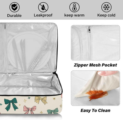 Casserole Carriers for Hot or Cold Food Reusable Casserole Dish Carrier Insulated Thermal Large Capacity Durable Perfect for Party Camping Family Gatherings Yellow Fish - Colors A