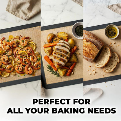 Zulay Kitchen Silicone Baking Mat – 16.5"×11.6" BPA-Free Reusable Baking Sheet, Heat Resistant 480°F – Non-Slip Border, Perfect for Cookies, Bread, Pastries & Oven Use - (Dark Gray)