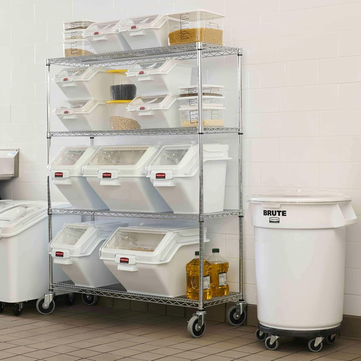 Rubbermaid Commercial Products Space Saving Square Food Storage Container 6 Quart Clear for Kitchen/Sous Vide/Meal Prep