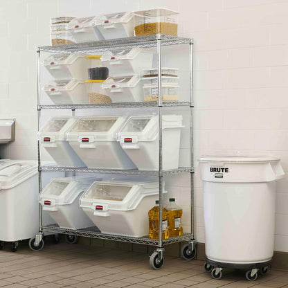 Rubbermaid Commercial Products Space Saving Square Food Storage Container 6 Quart Clear for Kitchen/Sous Vide/Meal Prep