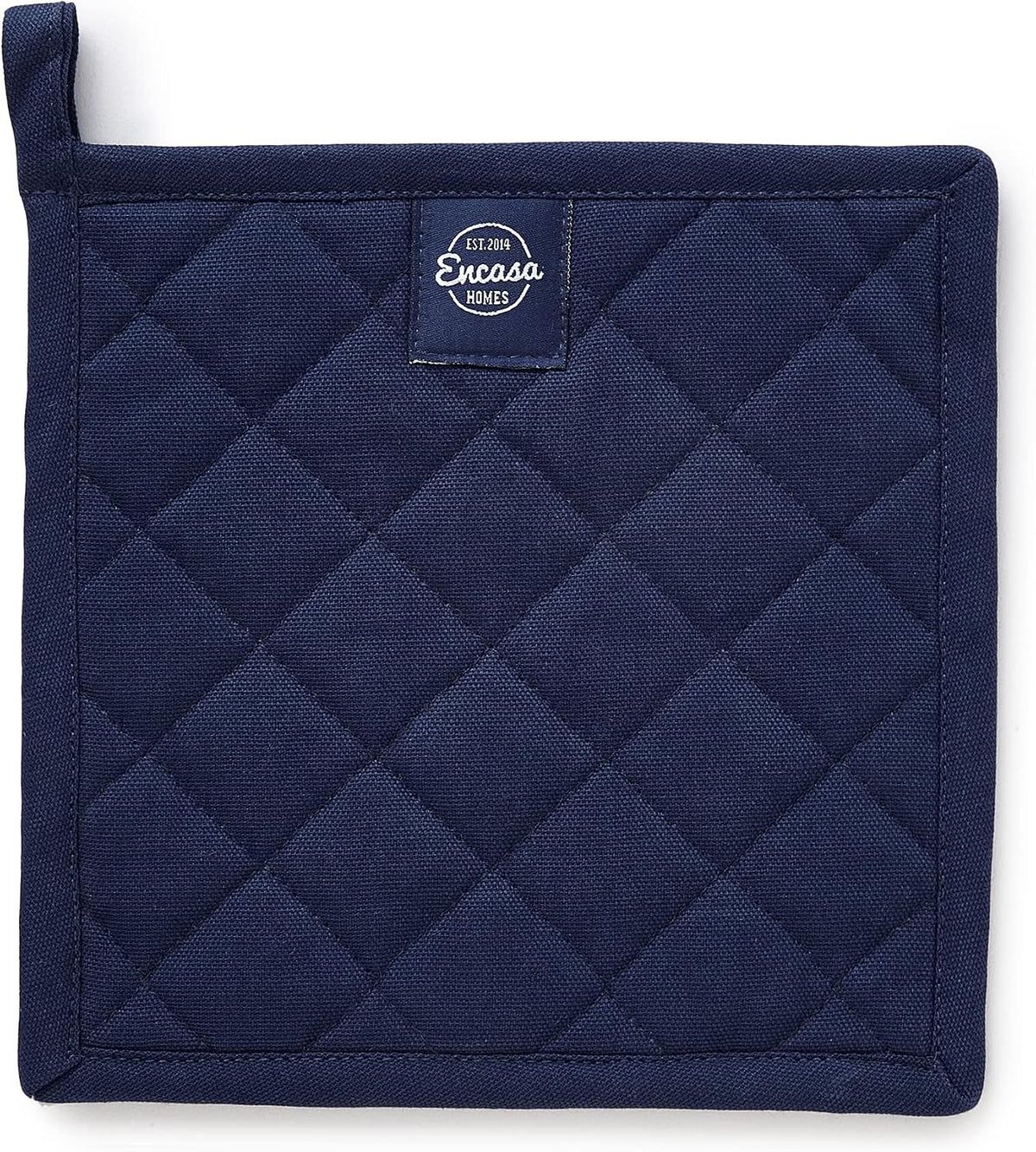 Encasa XO Pot Holders, Quilted Kitchen Hot Pads 8"x8" Black