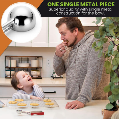 Spring Chef Extra Large Stainless Steel Cookie Scoop, #10, 5.5 Tbsp, Black