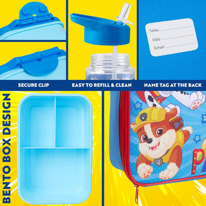 Get Trend SpongeBob Squarepants Water Bottle Lunch Box Lunch Bag Kids Set 3 Pcs Insulated Snack Bag for School Travel Gifts for Kids (Blue SpongeBob)