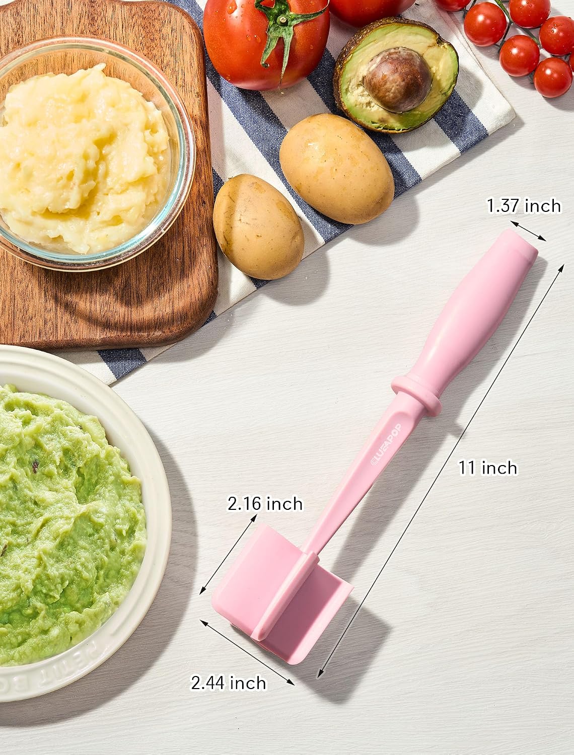Meat Chopper for Hamburger, CLUEAPOP Premium Heat Resistant Masher and Smasher for Ground Beef, Nylon Ground Beef Chopper Tool and Meat Fork, Non Stick