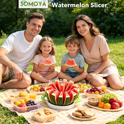 SOMOYA Extra Large Stainless Steel Watermelon Slicer for Home Kitchen