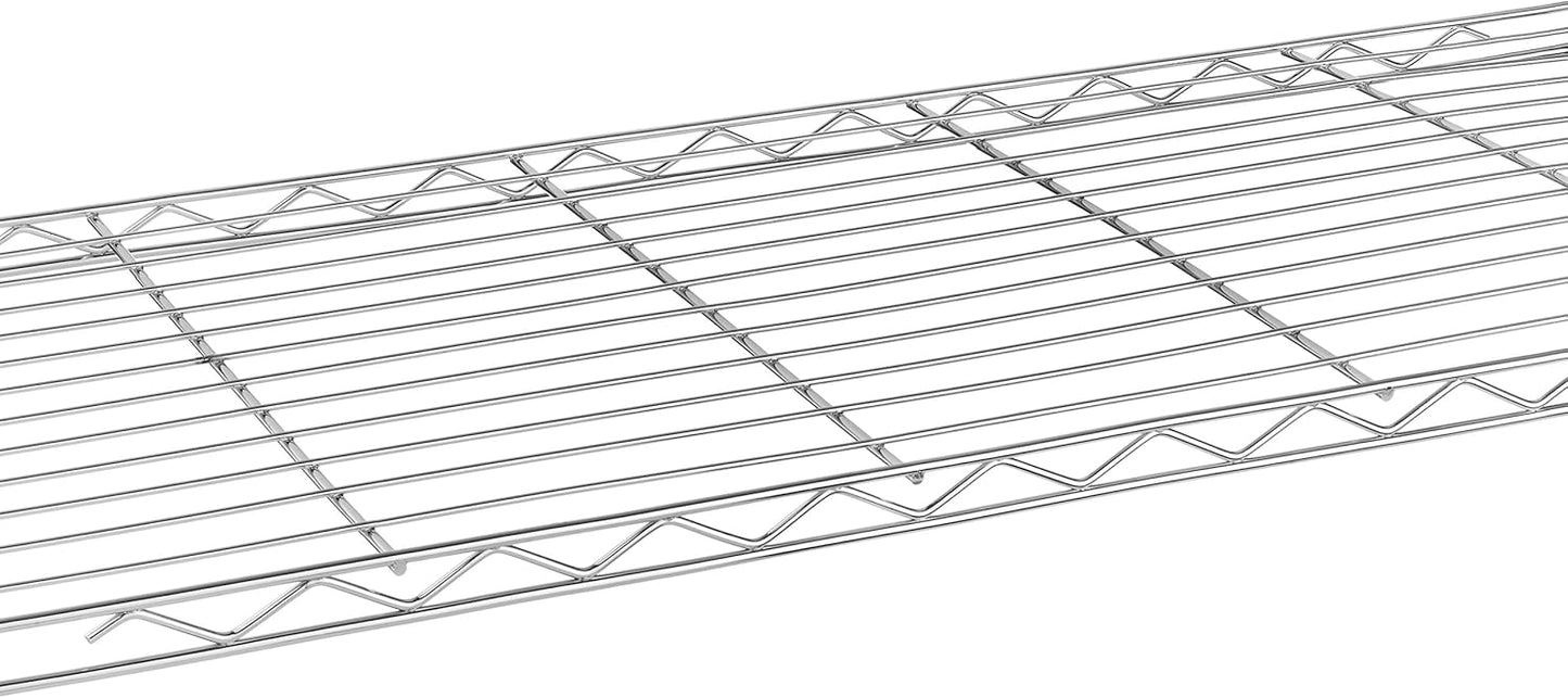 Whitmor 2-Wire Shelving Unit, Metal Storage Shelves, Stacking Shelf with Basket, Easy Assembly Home Organizer for Pantry, Kitchen, Garage, Plant