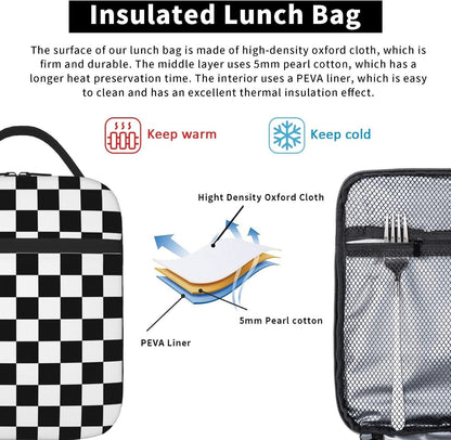 70s Retro Mushroom Floral Insulated Lunch Bag Reusable Cooler Lunch Box Portable Leakproof Thermal Container Tote Bags for Girls Boys School Travel