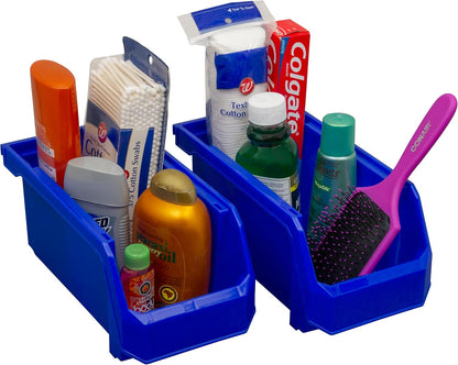 ReadySpace Medium Plastic Storage Bins, Stackable Organizer Containers for Closet Pantry Shelf Garage and Office Organization, Clear, 8 Pack