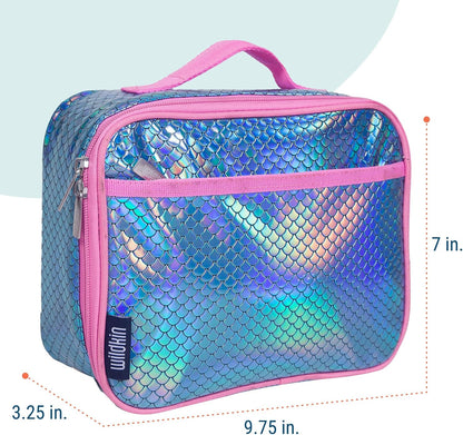 Wildkin Kids Insulated Lunch Box, Keeps Food Hot or Cold, BPA-Free with Mesh Pockets & Easy-Clean Lining – Ideal for School, Travel & Daycare – Holographic