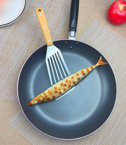 KLAQQED Spatula Set Stainless Steel Kitchen Metal Spatula for Cast Iron Skillet with Silicone Handle, Fish Spatula Turner Flipper for Pancake Burger Egg Cooking Spatulas BBQ Grill Griddle