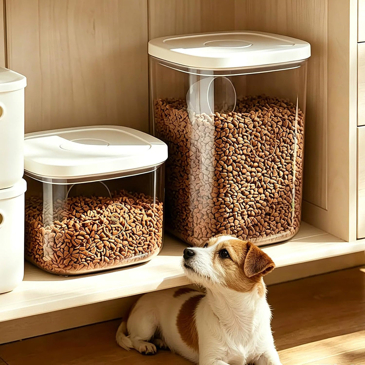 TBMax Dog Cat Food Storage Container 12Lbs with Airtight Flip-up Lid, Large Pet Food Dog Treat Container with Scoop, Airtight Food Storage Bin for Kitchen Organization